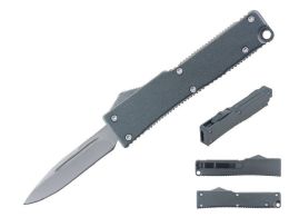 12 Bulk Gray 5.25-inch Anodized Aluminum Handle W/ 1 7/8-inch Gray Blade