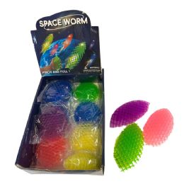 24 Bulk Fidget Amoeba Translucent Morph Worm Toy Clear Color