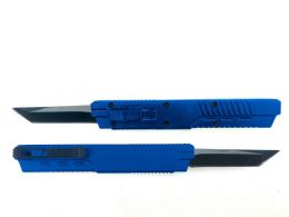 12 Bulk Blue 6.5-inch Anodized Aluminum Handle W/ 1 7/8-inch Gray Blade