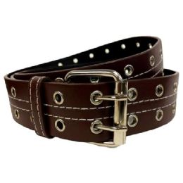 24 Bulk Brown 2-Hole Men's Belts