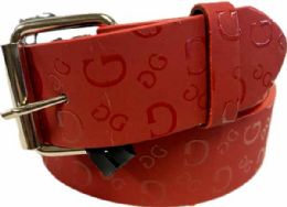 60 Bulk G Style Fashion Belts - Red
