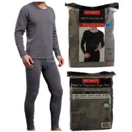 12 Bulk Men's Thermal Wear Set With Shirt & Pants - Assorted