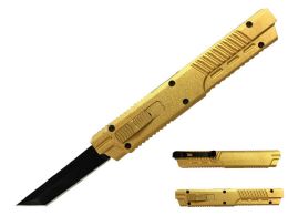12 Bulk Gold 6.5-inch Anodized Aluminum Handle W/ 1 7/8-inch Black Blade