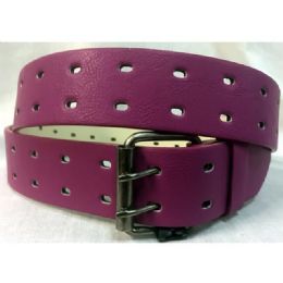 60 Bulk Purple 2-Hole Pu Leather Belt