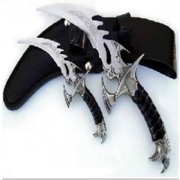 2 Bulk 8.25-inch & 3.75-inch Set Of 2, Dbl Mini Dagger W/leather Sheath