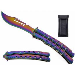 12 Bulk 9.38-inch Butterfly Trainer With Safety Lock - Rainbow