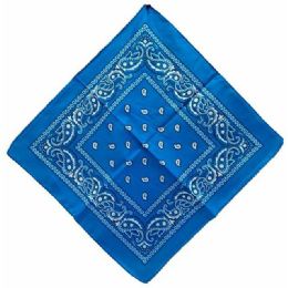 12 Bulk Blue Paisley Fabric Bandana
