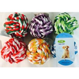 36 Bulk Rope Knot Balls For Dogs - Assorted