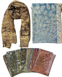 12 Bulk Phoenix Flower Print Pashmina Scarves - Assorted