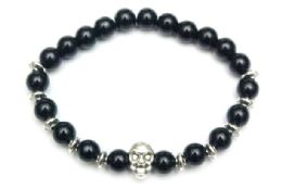 12 Bulk Beaded Skull Bracelets