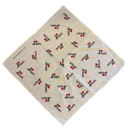 12 Bulk White "i Love Jesus" Bandanas