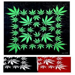 12 Bulk Green Marijuana Leaf Bandanas