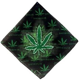 12 Bulk Marijuana Leaf Bandanas