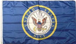 12 Bulk Officially Licensed Us Navy Emblem Flags - 3' X 5'