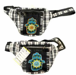 5 Bulk Handmade Cotton Hamsa Waist Bag