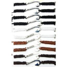 12 Bulk Rope Band Hook Bracelets - Assorted