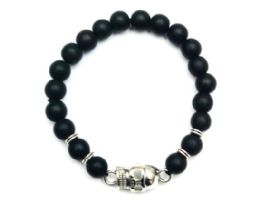 12 Bulk Beaded Skull Bracelets