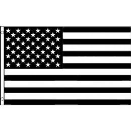 12 Bulk Black & White Usa Flags - 3' X 5'