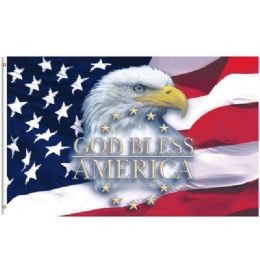 12 Bulk "god Bless America" Usa Eagle Flags - 3ft X 5ft