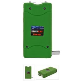 12 Bulk Thunder Blast Stun Gun Flashlight With Carrying Pouch - Green