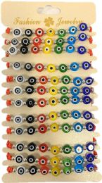 12 Bulk Colorful Evil Eye Fashion Bracelets