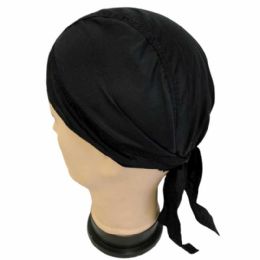 12 Bulk Solid Color Skull Caps - Black