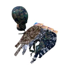 12 Bulk Digital Camo Skull Caps - Assorted