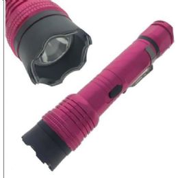 12 Bulk 3m Volt 7'' Mini Stun Gun With Led Light - Pink
