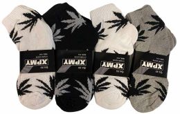 12 Bulk Man Marijuana Design Ankle Socks