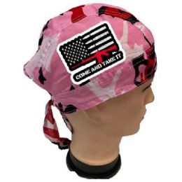 12 Bulk "come And Take It" Pink Camo Skull Caps