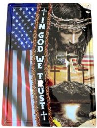 12 Bulk In God We Trust Metal Tin Sign