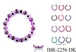 12 Bulk Beaded Evil Eye Bracelets - Assorted