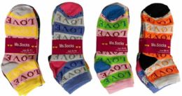 12 Bulk Woman Socks With Love Design