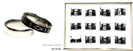 12 Bulk 2pcs Set Stainless Steel Man Ring
