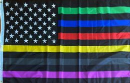 12 Bulk Printed Flag Polyester 3'x5' MultI-Line Usa