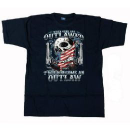 12 Bulk "when Guns Are Outlawed - I Will Become An Outlaw" T-Shirts - Black Xxl
