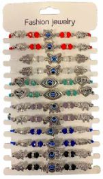 12 Bulk Evil Eye Fashion Bracelets - Assorted