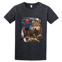6 Bulk Tribesman Dark Heather Color T-Shirt Xxl