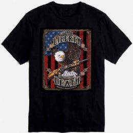 12 Bulk Black Tshirt "give Me Liberty"