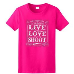 6 Bulk Live Love Shoot Pink Color T-Shirt Xxl