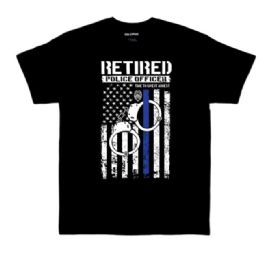 12 Bulk Black T Shirt Retried Police Officer