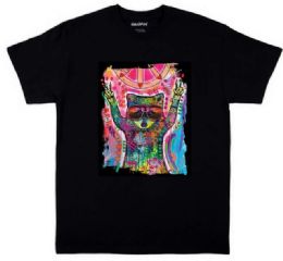 12 Bulk Cosmic Trash Panda T-Shirt Black Color