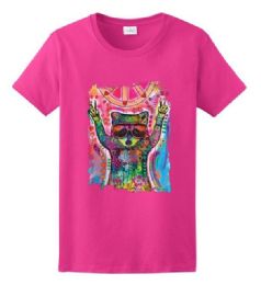 12 Bulk Cosmic Trash Panda T-Shirt Pink Color