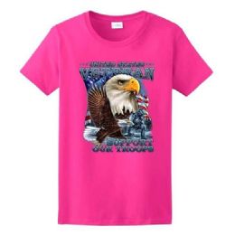 12 Bulk U.s. Veteran Support Pink Color T-Shirt