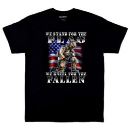 12 Bulk Stand For Flag Kneel For Fallen Black T-Shirts Xxl
