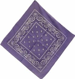 12 Bulk Lavender Paisley Fabric Bandanas