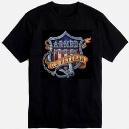12 Bulk Armed Forces U.s. Veteran T-Shirts - Black Xxl