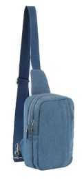 12 Bulk Unisex Crossbody Sling Purse - Denim