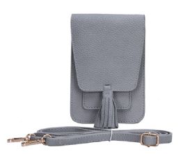 12 Bulk Magnetic Flap Crossbody Phone Storage With Card Holder - Light Gray
