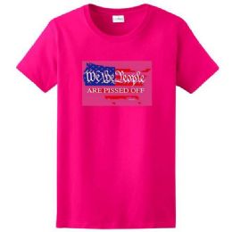 12 Bulk Pissed Off America Pink Color T-Shirt
